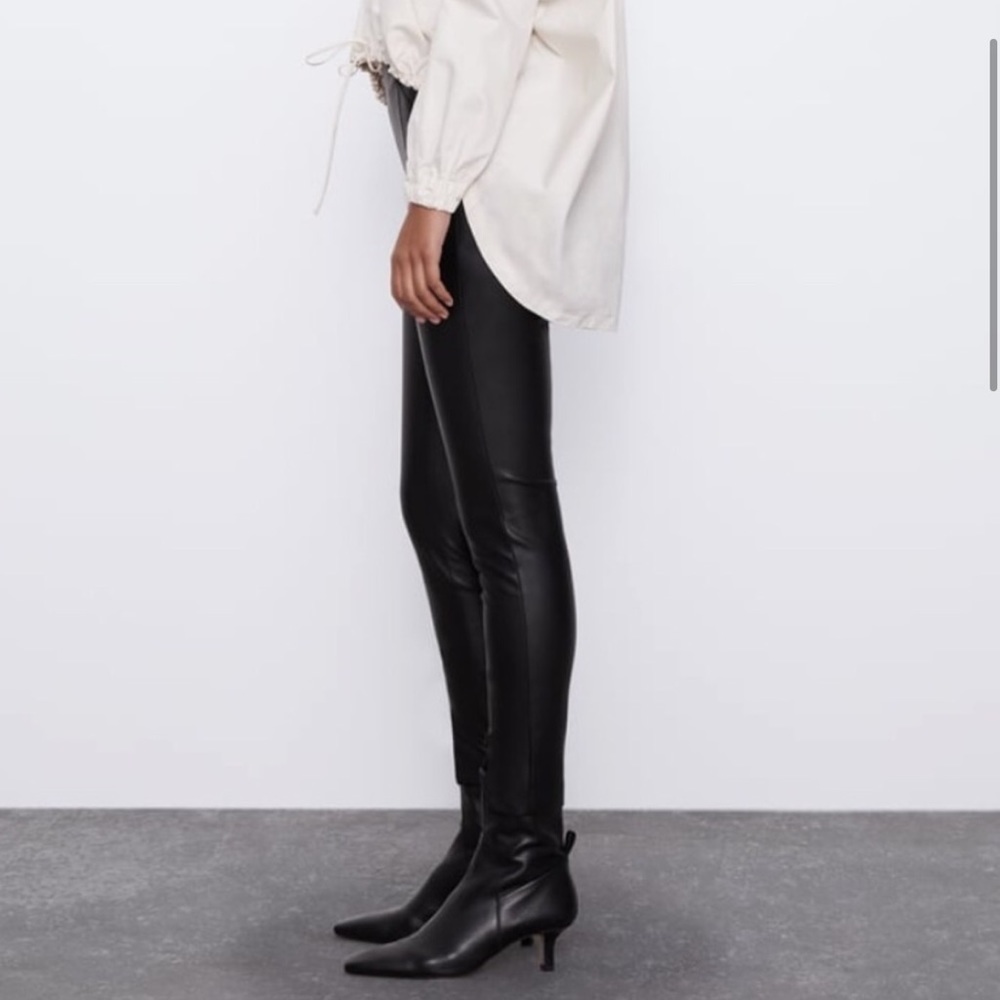 Zara Faux Leather Leggings - Picture 4 of 7